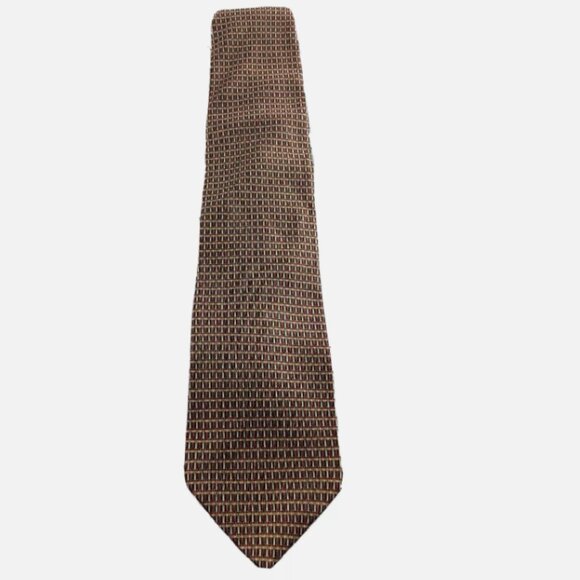 Vintage Today's Man Necktie 100% Silk Gold Check Plaid Made in USA - Picture 1 of 4